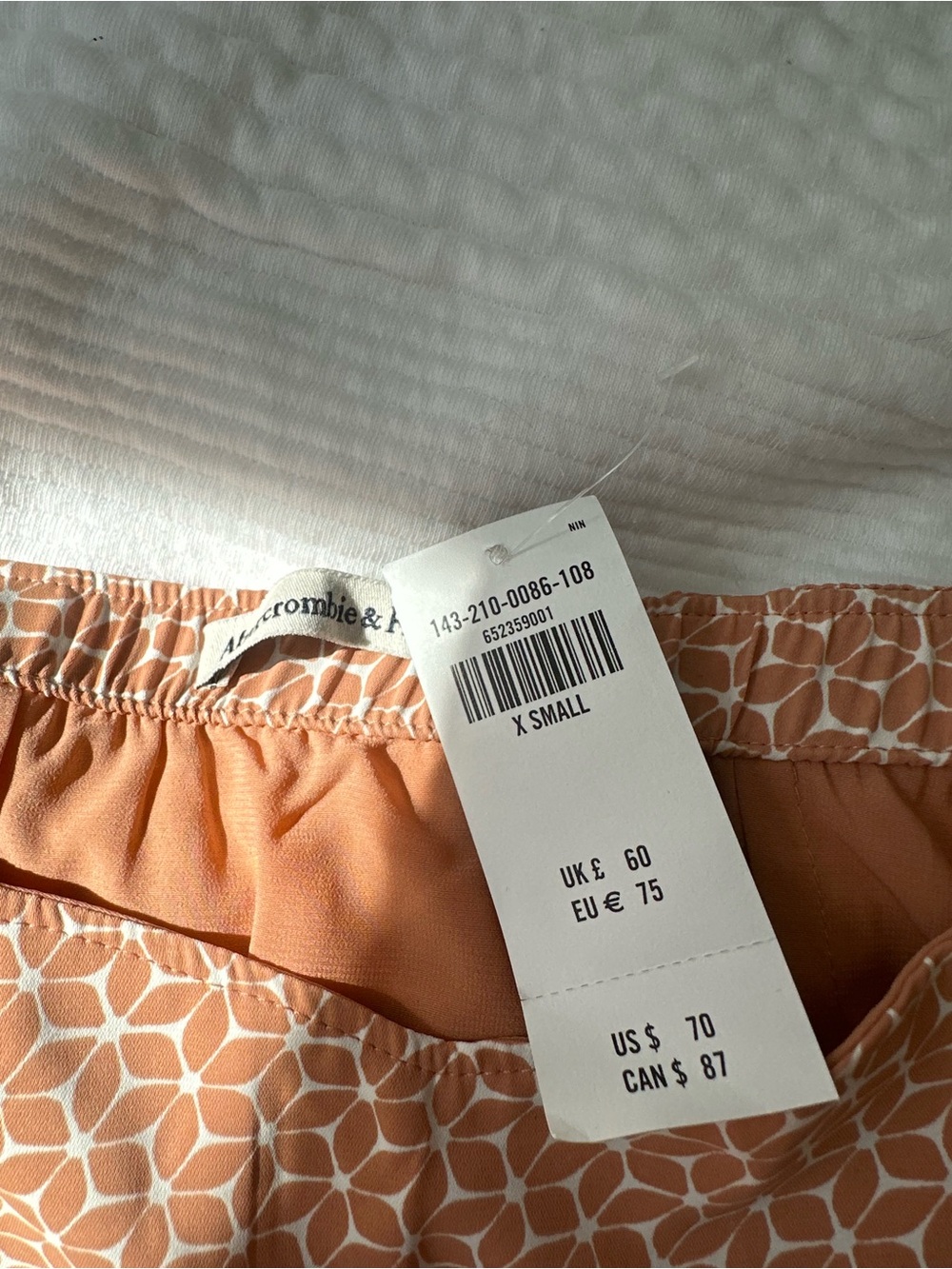 A&F Printed Rust-Orange Midi Skirt with Side Slit - Picture 4 of 5